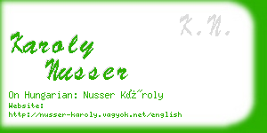 karoly nusser business card